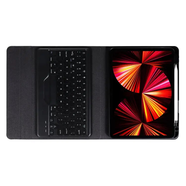 B011 Splittable Bluetooth Keyboard Leather Case with Triangle Holder & Pen Slot For iPad 9.7 2018 & 2017 / Pro 9.7