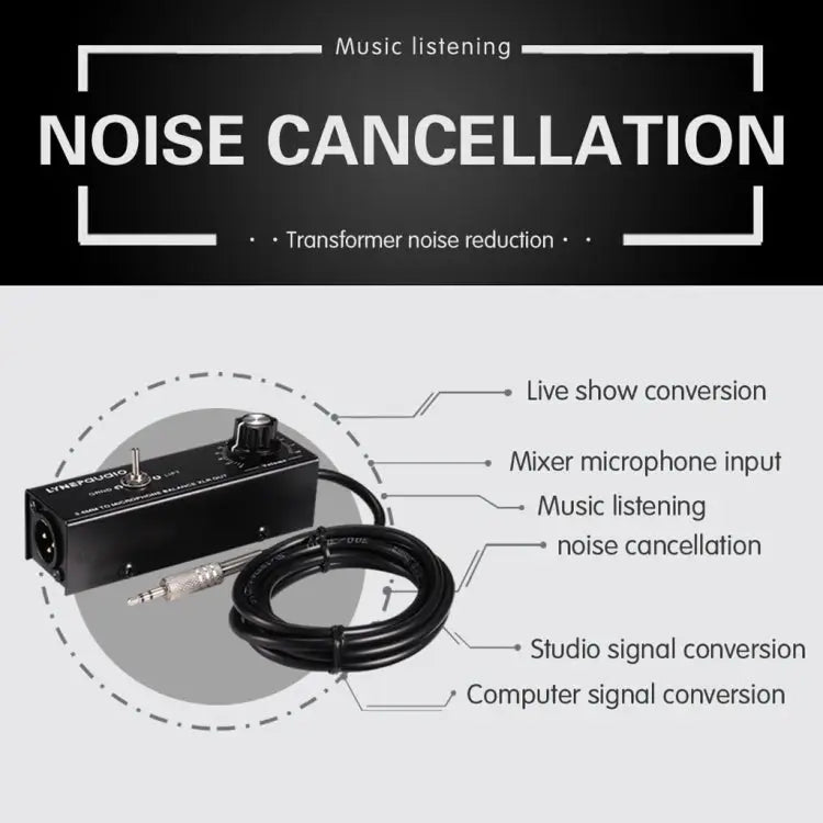 B012 Professional Stereo Signal Converted to Microphone Balanced Signal Output