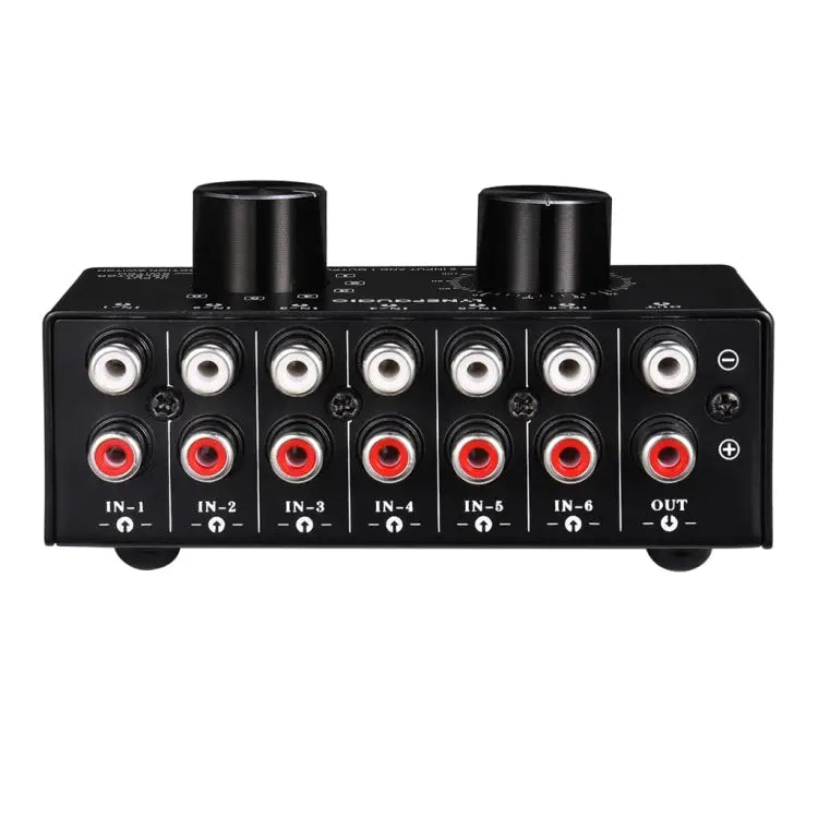 B016 6 Input 1 Output Audio Signal Source Selection Switcher Output Volume Adjustment Control RCA Port