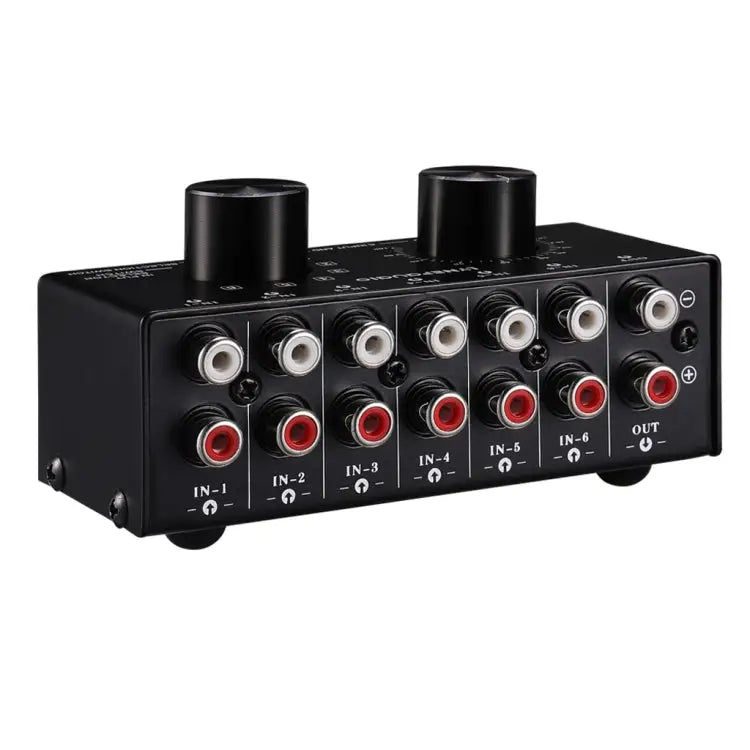 B016 6 Input 1 Output Audio Signal Source Selection Switcher Output Volume Adjustment Control RCA Port