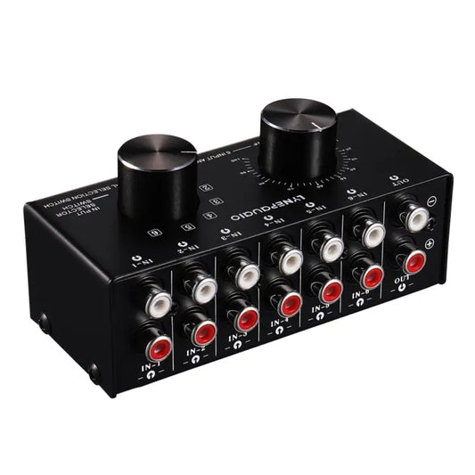 B016 6 Input 1 Output Audio Signal Source Selection Switcher Output Volume Adjustment Control RCA Port
