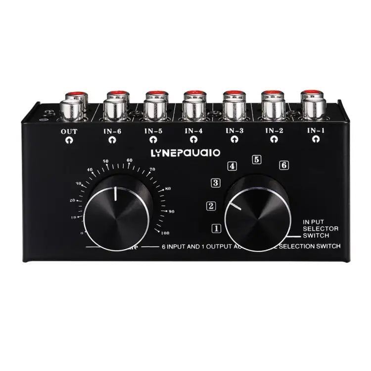 B016 6 Input 1 Output Audio Signal Source Selection Switcher Output Volume Adjustment Control RCA Port