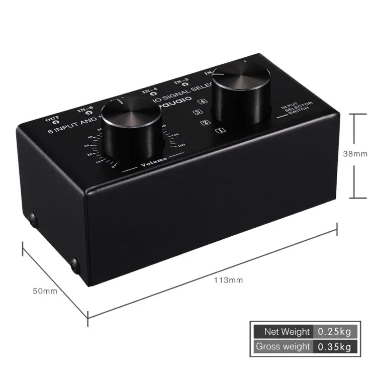 B016 6 Input 1 Output Audio Signal Source Selection Switcher Output Volume Adjustment Control RCA Port