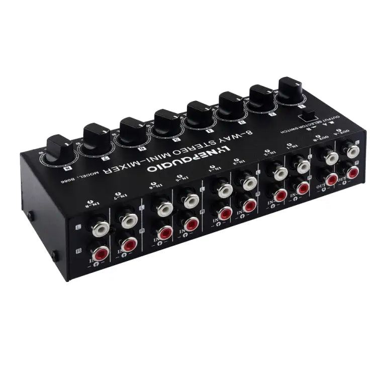 B066 Mini Stereo 8 Channel RCA Non Source Sound Passive Mixer No Power Supply 8 Channel RCA - 8 Channel RCA