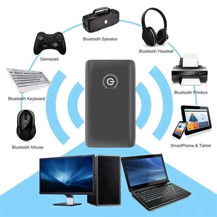B10S Bluetooth Adapter 5.0 Bluetooth Transmitter Receiver 2 in 1 Bluetooth Adapter black - black - Apple Accessories