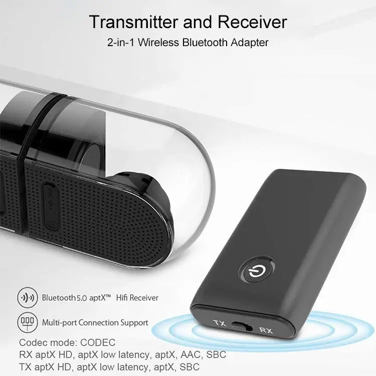 B10S Bluetooth Adapter 5.0 Bluetooth Transmitter Receiver 2 in 1 Bluetooth Adapter black - black - Apple Accessories