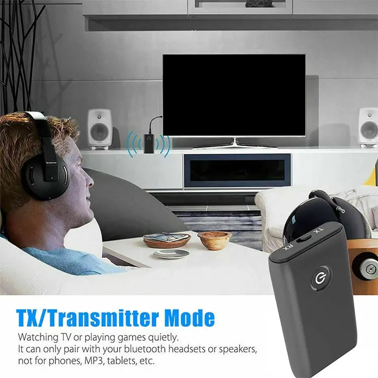 B10S Bluetooth Adapter 5.0 Bluetooth Transmitter Receiver 2 in 1 Bluetooth Adapter black - black - Apple Accessories