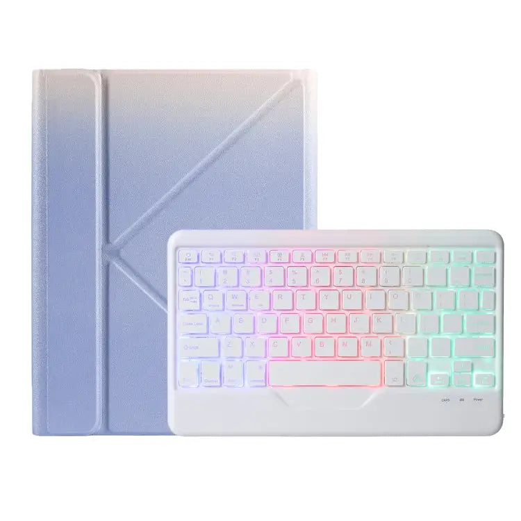 B10S Triangle Holder Three-color Backlight Bluetooth Keyboard Leather Case With Three-color Backlight
