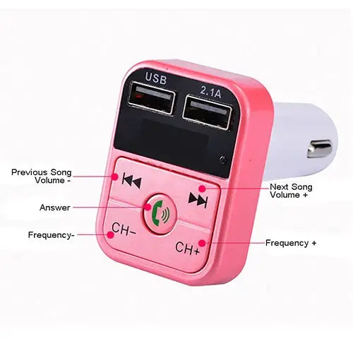 B2 Dual USB Charging Bluetooth FM Transmitter MP3 Music Player Car Kit Support Hands-Free Call & TF Card & U Disk B2