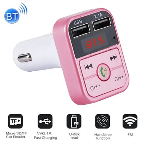 B2 Dual USB Charging Bluetooth FM Transmitter MP3 Music Player Car Kit Support Hands-Free Call & TF Card & U Disk B2