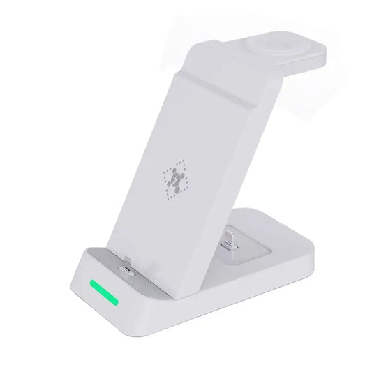 B20 18W 3 in 1 Wireless Charger Stand Charger Dock for iPhone Apple Watch Series - B20 for Apple / White