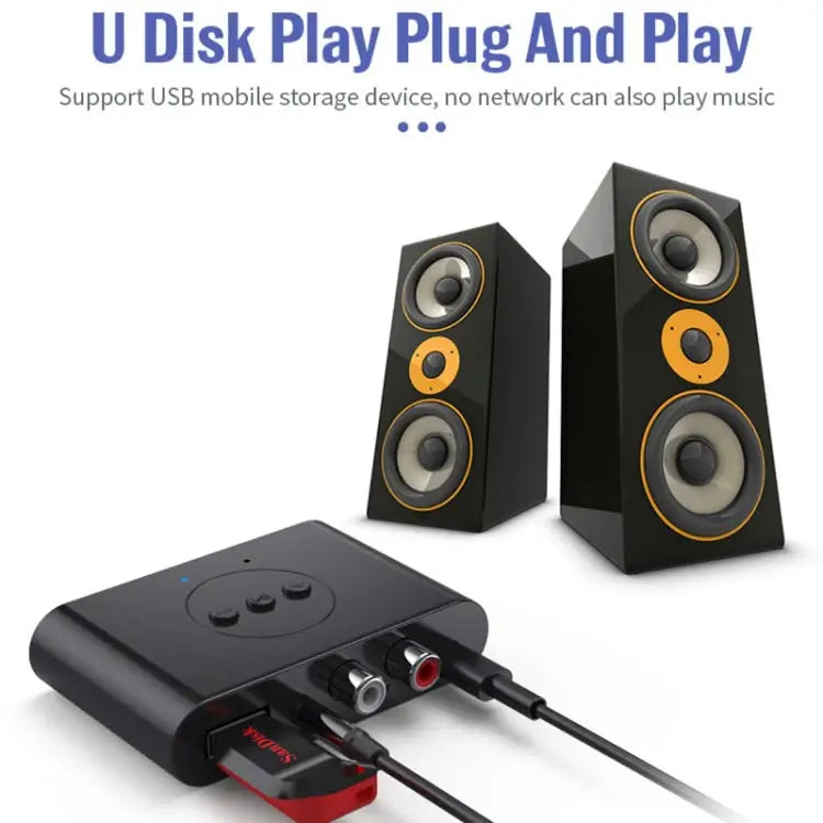B21 Bluetooth 5.0 Audio Receiver AUX RCA Output U-disk Playback
