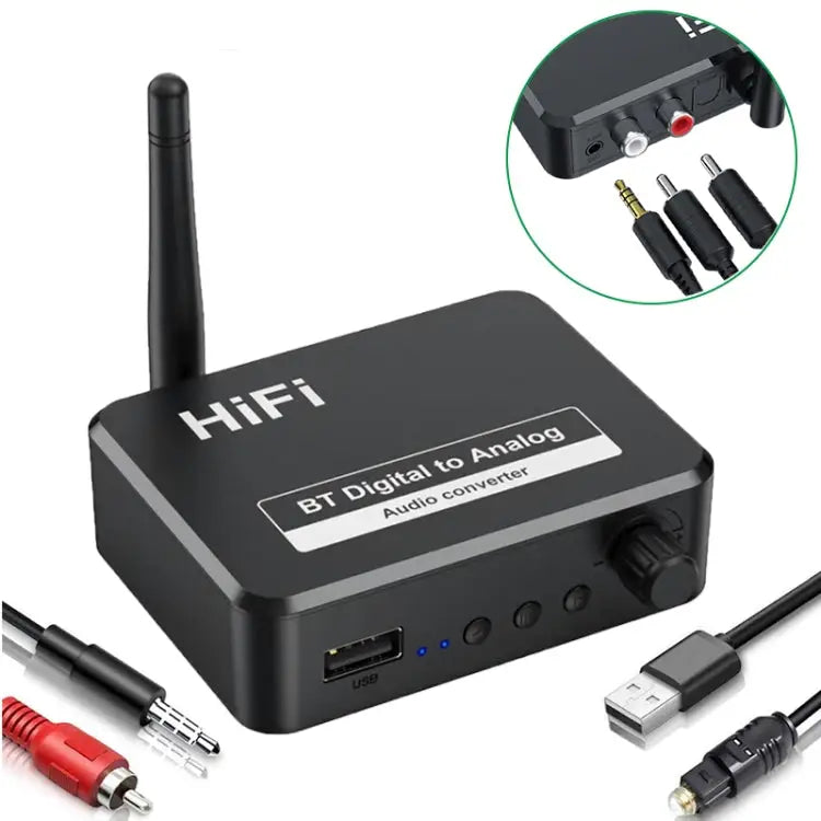 B35 Bluetooth 5.0 Receiver Digital to Analog 3.5mm Audio Converter - B35