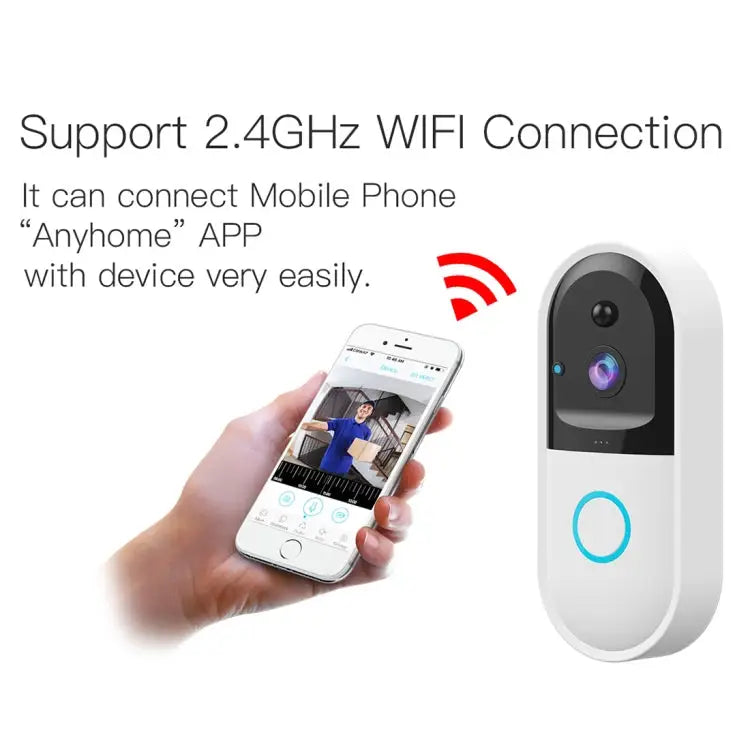 B50 720P Smart WiFi Video Visual Doorbell Support Phone Remote Monitoring & Night Vision & SD Card