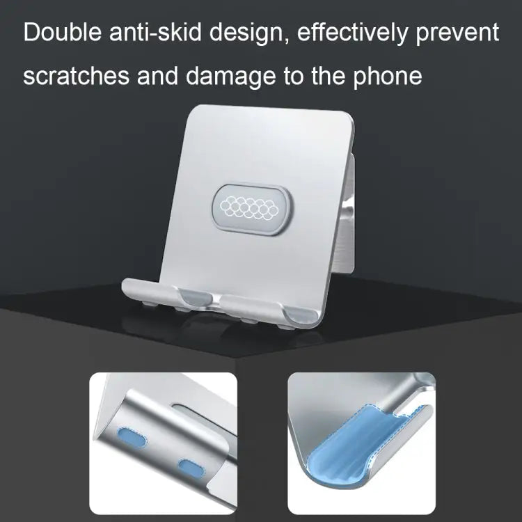 B87 Punch-free Tablet PC Aluminum Alloy Bracket Bathroom Kitchen Adhesive Wall Phone Holder B87 (Silver Gray) - B87