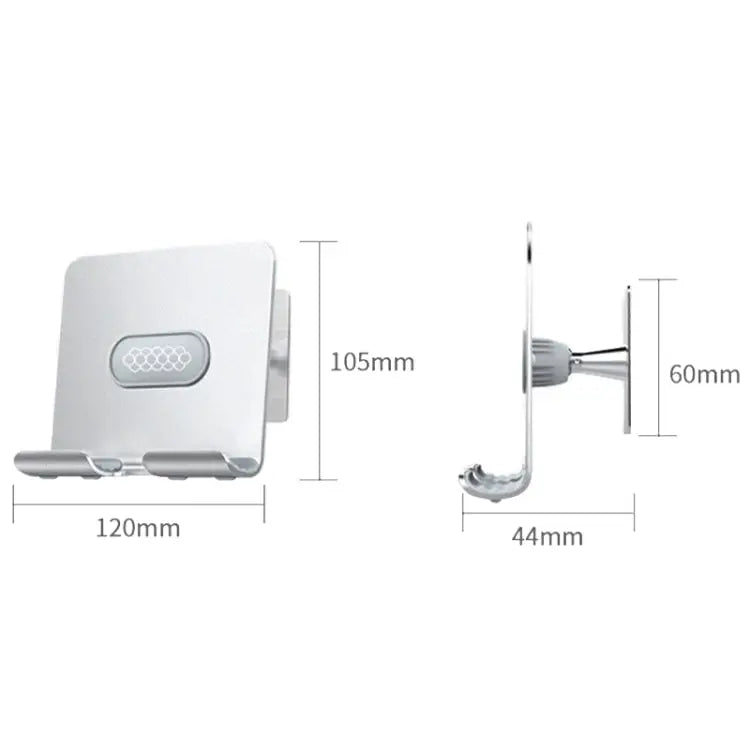 B87 Punch-free Tablet PC Aluminum Alloy Bracket Bathroom Kitchen Adhesive Wall Phone Holder B87 (Silver Gray) - B87