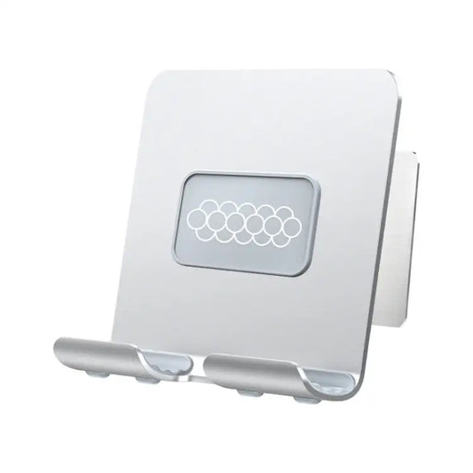 B87 Punch-free Tablet PC Aluminum Alloy Bracket Bathroom Kitchen Adhesive Wall Phone Holder B87 (Silver Gray) - B87