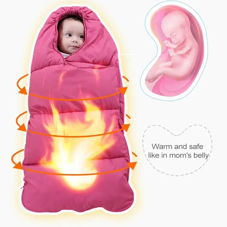 Baby Sleeping Bag Thickened Warm Newborn Quilt Size:80cm for 0-1 Years Old - Red