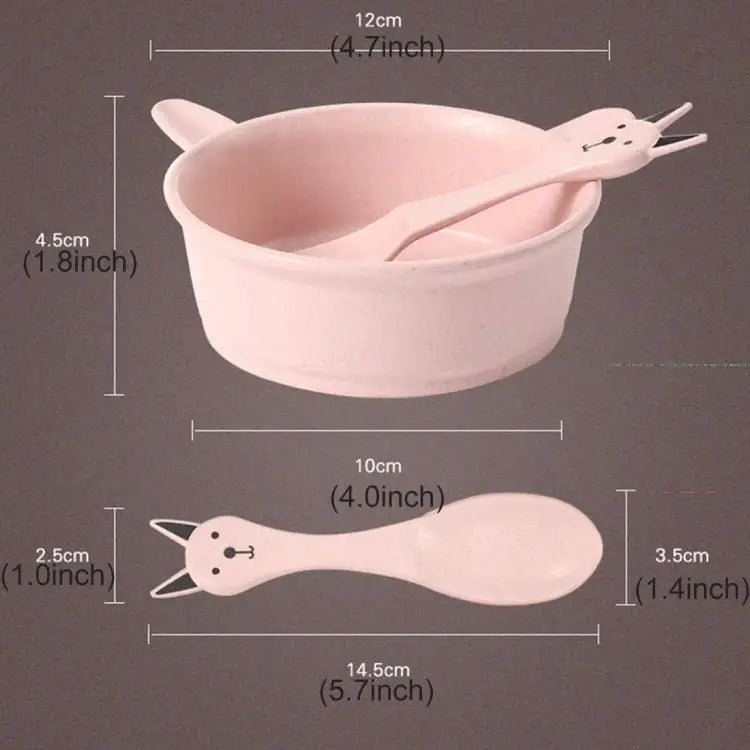 Balcherlam Baby Wheat Stalk Materials Bowls + Spoon Kit Random Color Delivery Bowls + Spoon Kit - Bowls + Spoon Kit