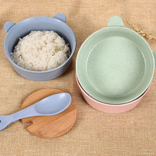 Balcherlam Baby Wheat Stalk Materials Bowls + Spoon Kit Random Color Delivery Bowls + Spoon Kit - Bowls + Spoon Kit