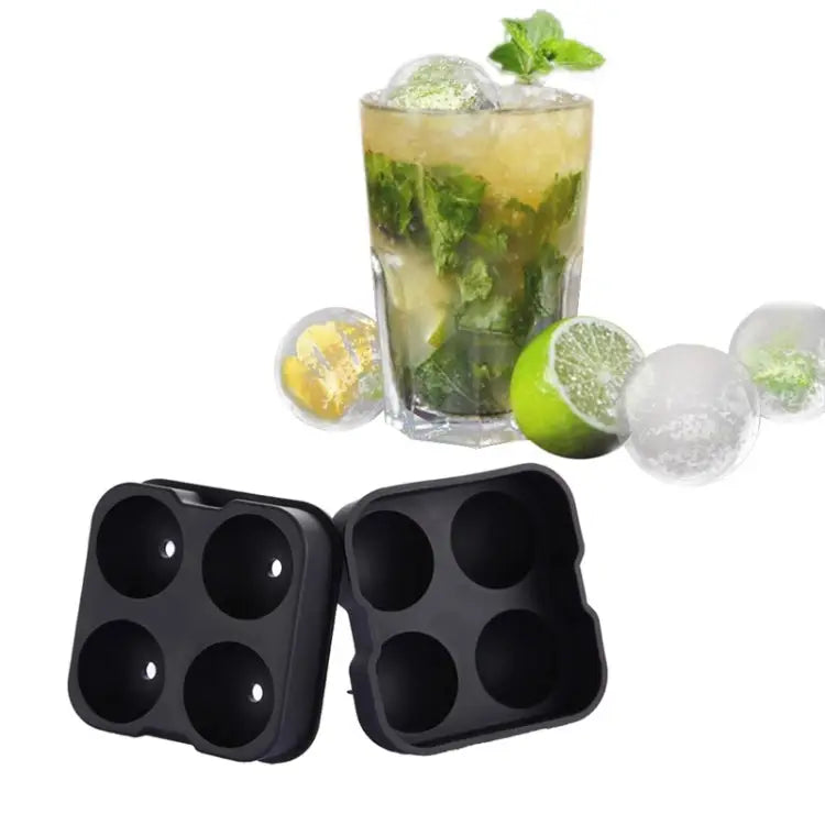 Ball Shape 4-Grid Silicone Ice Cube Mold Ball Shape - Ball Shape