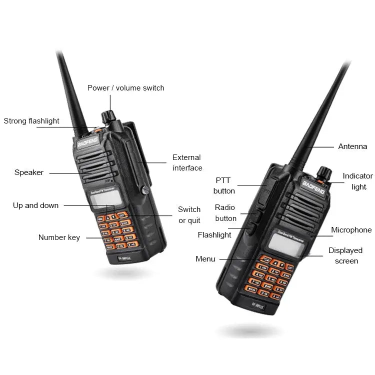 BaoFeng BF-UV9R Plus 10W Waterproof Dual Band Radio Handheld Antenna Walkie Talkie US Plug BF-UV9Rplus US Plug