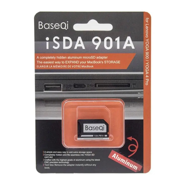 BASEQI Hidden Aluminum Alloy SD Card Case for Lenovo Flex4-14 Laptop For Lenovo Flex4-14 - For Lenovo Flex4-14