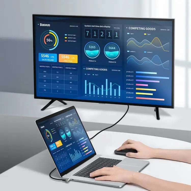 Baseus CATPN-01 100W 5A PD3.1 Gen2 USB-C / Type-C to USB-C / Type-C HD Same Screen Coaxial Hammer Cable Cable Length: