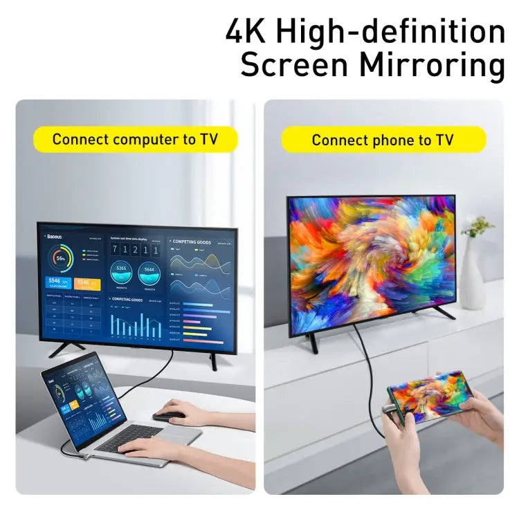 Baseus CATPN-01 100W 5A PD3.1 Gen2 USB-C / Type-C to USB-C / Type-C HD Same Screen Coaxial Hammer Cable Cable Length: