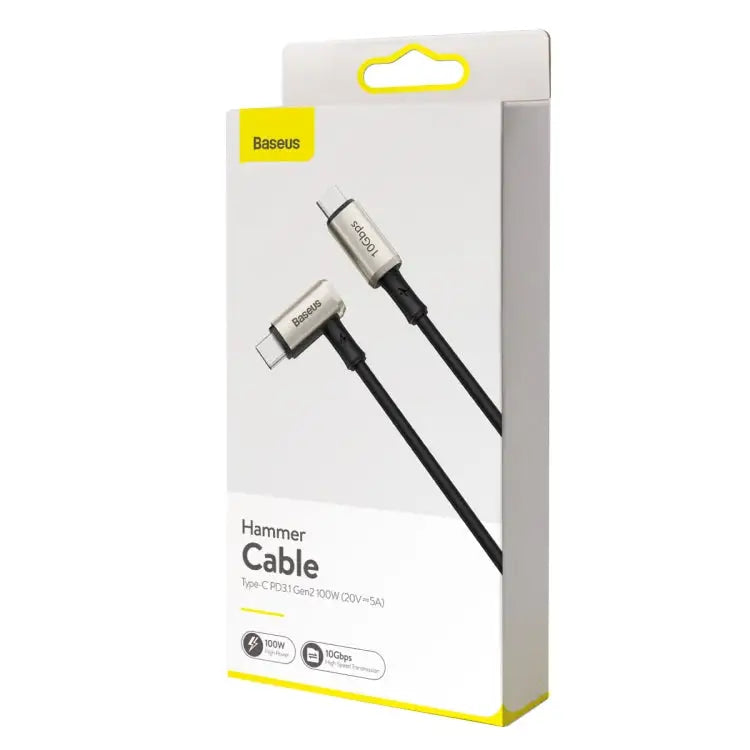 Baseus CATPN-01 100W 5A PD3.1 Gen2 USB-C / Type-C to USB-C / Type-C HD Same Screen Coaxial Hammer Cable Cable Length: