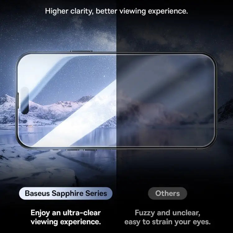 Baseus Sapphire Series Dustproof Peep-proof Tempered Glass Film For iPhone 15 Pro Max For iPhone 15 Pro For iPhone 15