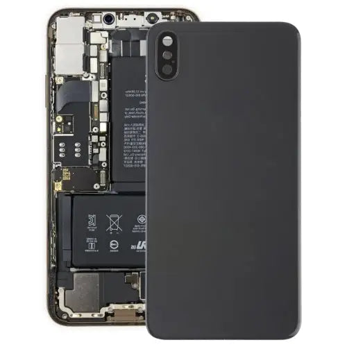 Battery Back Cover with Back Camera Bezel & Lens & Adhesive for iPhone XS Max - For iPhone XS Max with Adhesive / Black