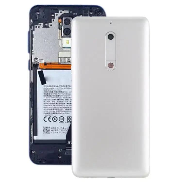 Battery Back Cover with Camera Lens & Side Keys for Nokia 5 For Nokia 5 - For Nokia 5 / White