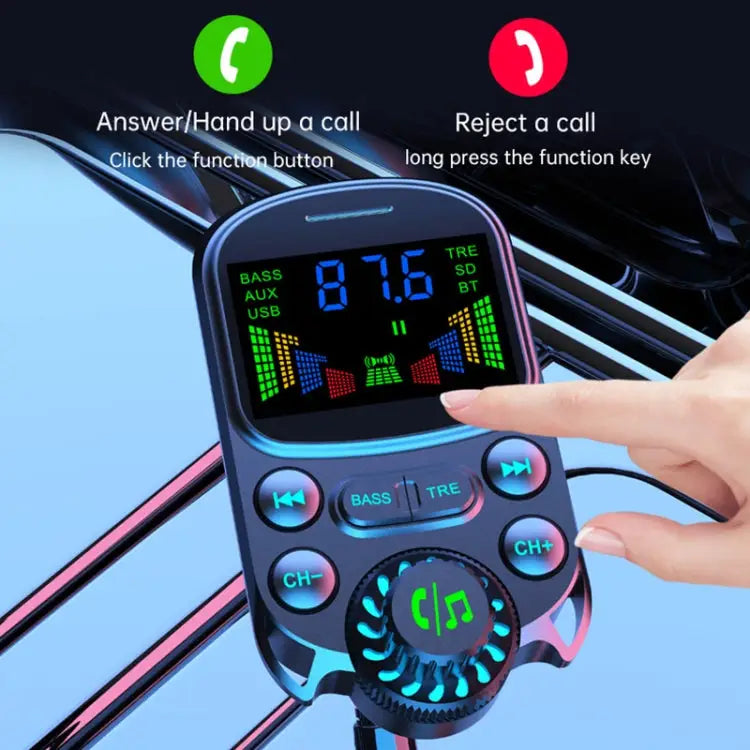 BC86 Colorful Screen Car Bluetooth 5.3 FM Transmitter MP3 Player BC86 - BC86