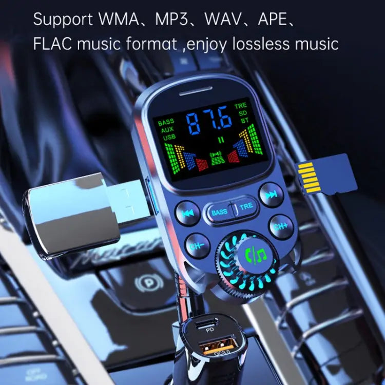 BC86 Colorful Screen Car Bluetooth 5.3 FM Transmitter MP3 Player BC86 - BC86
