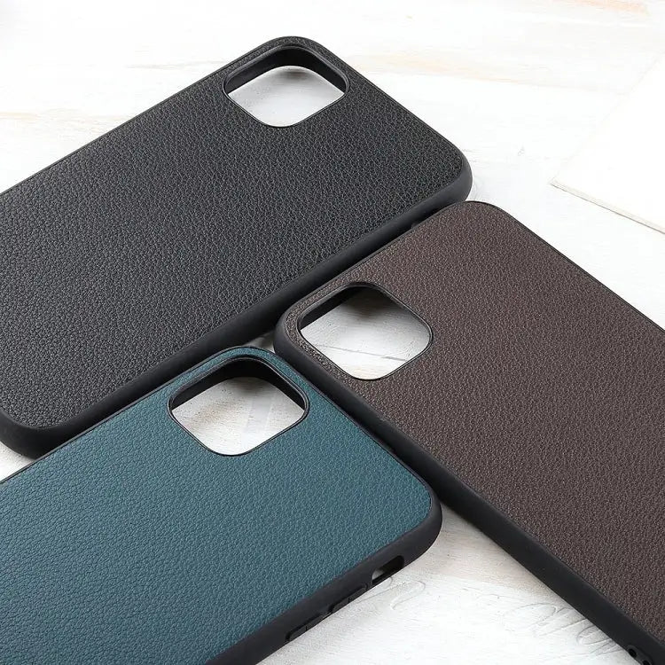 Bead Texture Genuine Leather Protective Case For iPhone 11 For iPhone 11 Pro For iPhone 11 Pro Max For iPhone 12 mini