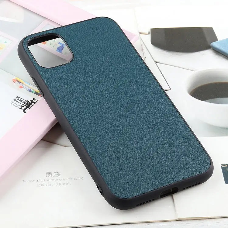 Bead Texture Genuine Leather Protective Case For iPhone 11 For iPhone 11 Pro For iPhone 11 Pro Max For iPhone 12 mini