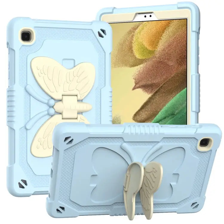 Beige PC + Silicone Anti-drop Protective Case with Butterfly Shape Holder & Pen Slot For Samsung Galaxy Tab A7 Lite 8.7