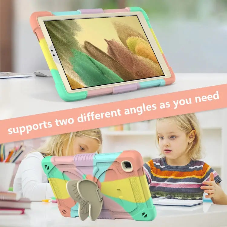 Beige PC + Silicone Anti-drop Protective Case with Butterfly Shape Holder & Pen Slot For Samsung Galaxy Tab A7 Lite 8.7