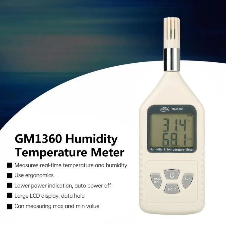 BENETECH GM1360 LCD Probe Industry Digital Humidity & Temperature Meter - GM1360