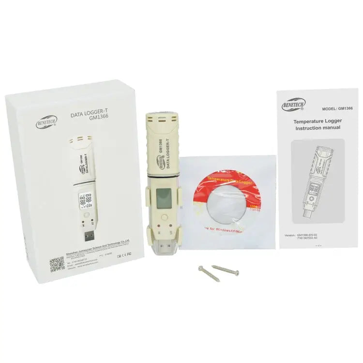 BENETECH GM1366 USB Digital Temperature and Humidity Recorder Meter with Alarm - GM1366
