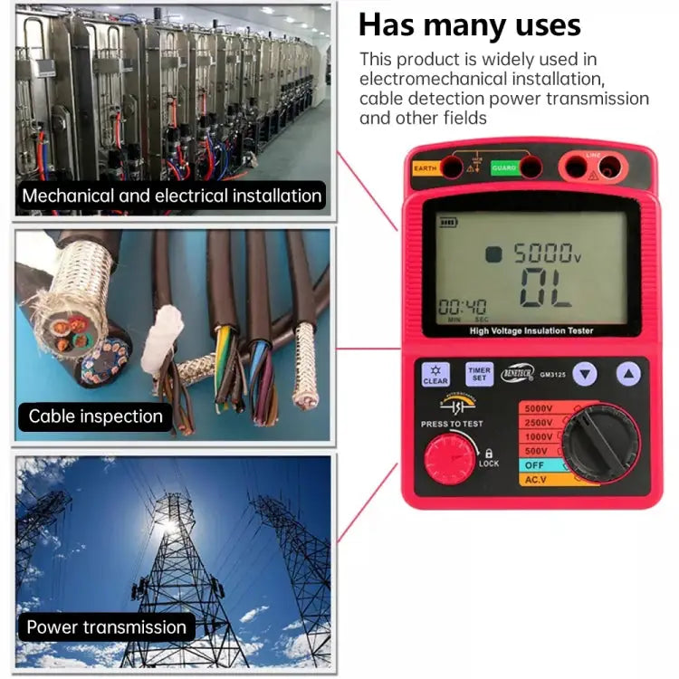 BENETECH GM3125 High Voltage Insulation Tester Resistance Tester GM3125 - GM3125