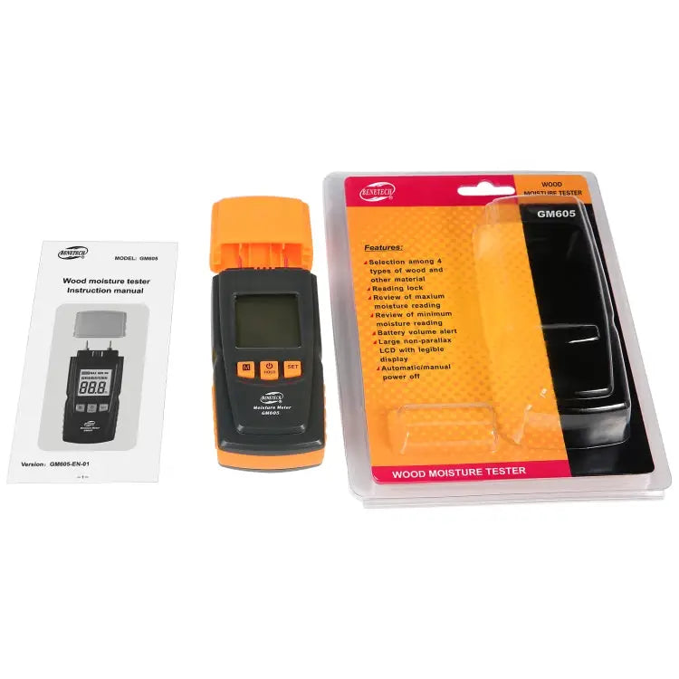 BENETECH GM605 Digital Wood Moisture Meter Humidity Tester Timber Damp Detector GM605 - GM605