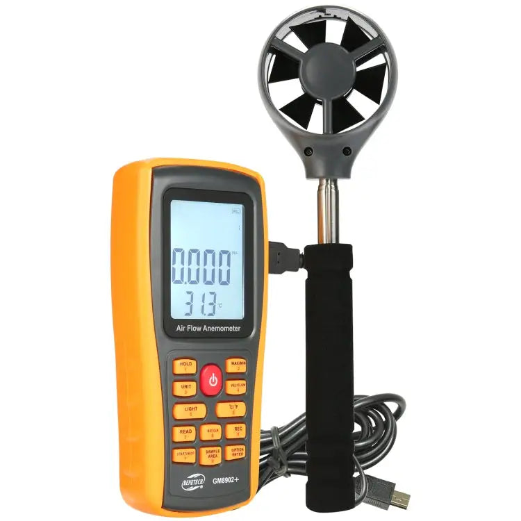 BENETECH GM8902+ LCD Display Digital Digital Anemometer Air Flow Wind Speed Scale Meter - GM8902+