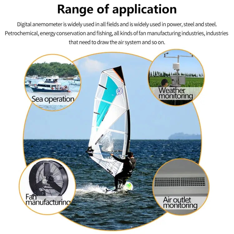 BENETECH GM8902+ LCD Display Digital Digital Anemometer Air Flow Wind Speed Scale Meter - GM8902+