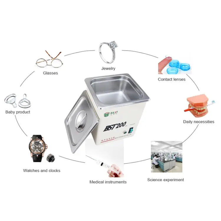 BEST-200 1.5L Stainless Steel Ultrasonic Cleaner (Voltage 220V) - BEST-200 1.5L