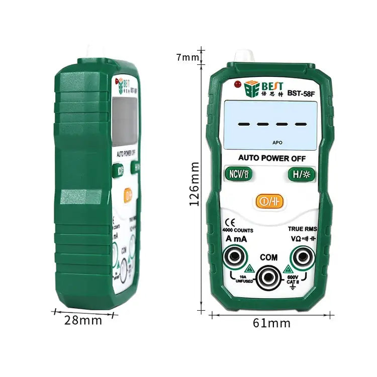 BEST BST-58F Full Automatic Range Multimeter Without Shift Intelligent Identification Digital Multimeter Household Mini