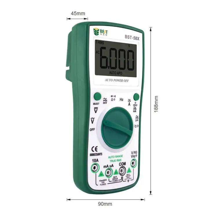 BEST BST-58X Multi-function Digital Multimeter Automatic Range Four Position Semi Backlight Display Intelligent Anti