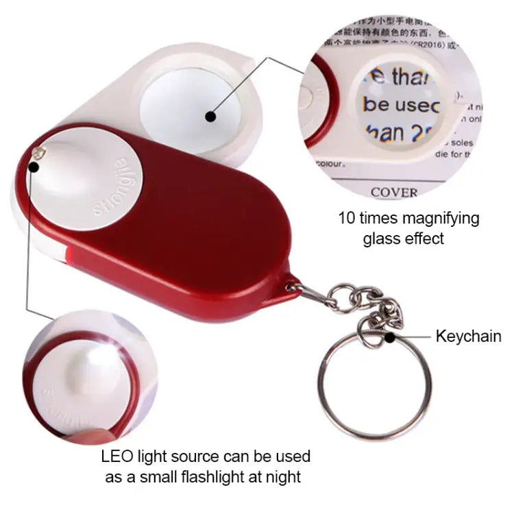 BEST BST-J106 10X Pocket Magnifier with LED Light Random Color Delivery - J106 Magnifier
