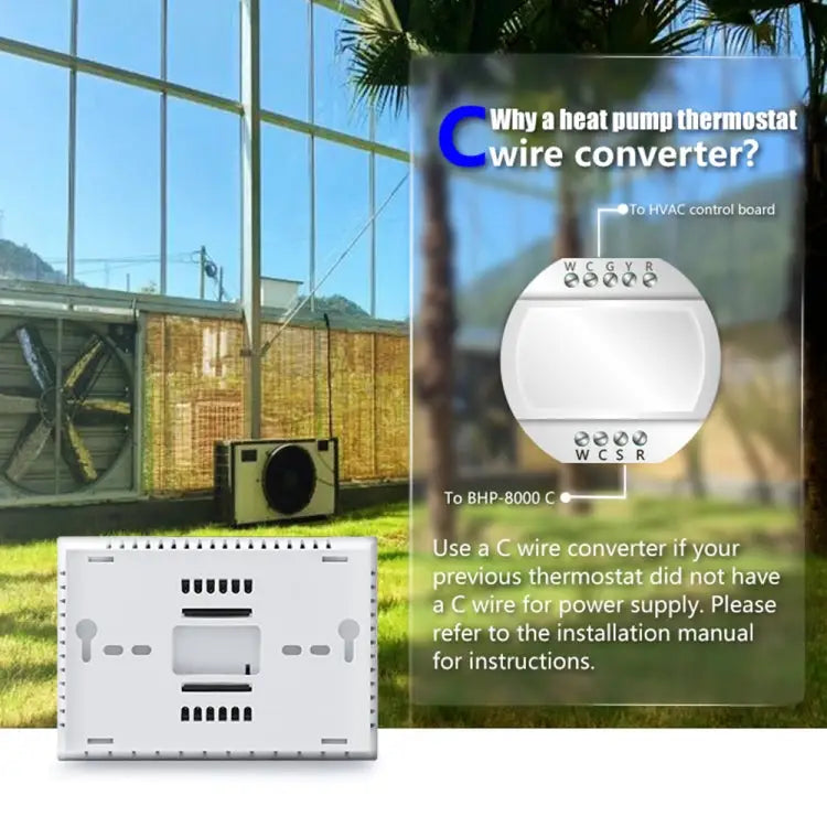 BHP-8000-WIFI-SS 3H2C Smart Home Heat Pump Round Room Brushed Mirror Housing Thermostat with WiFi AC 24V with WiFi